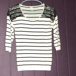 Black and white striped sweater